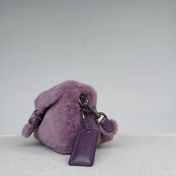 Coach Lavender Fur Shoulder Bag - Picture 4 of 4